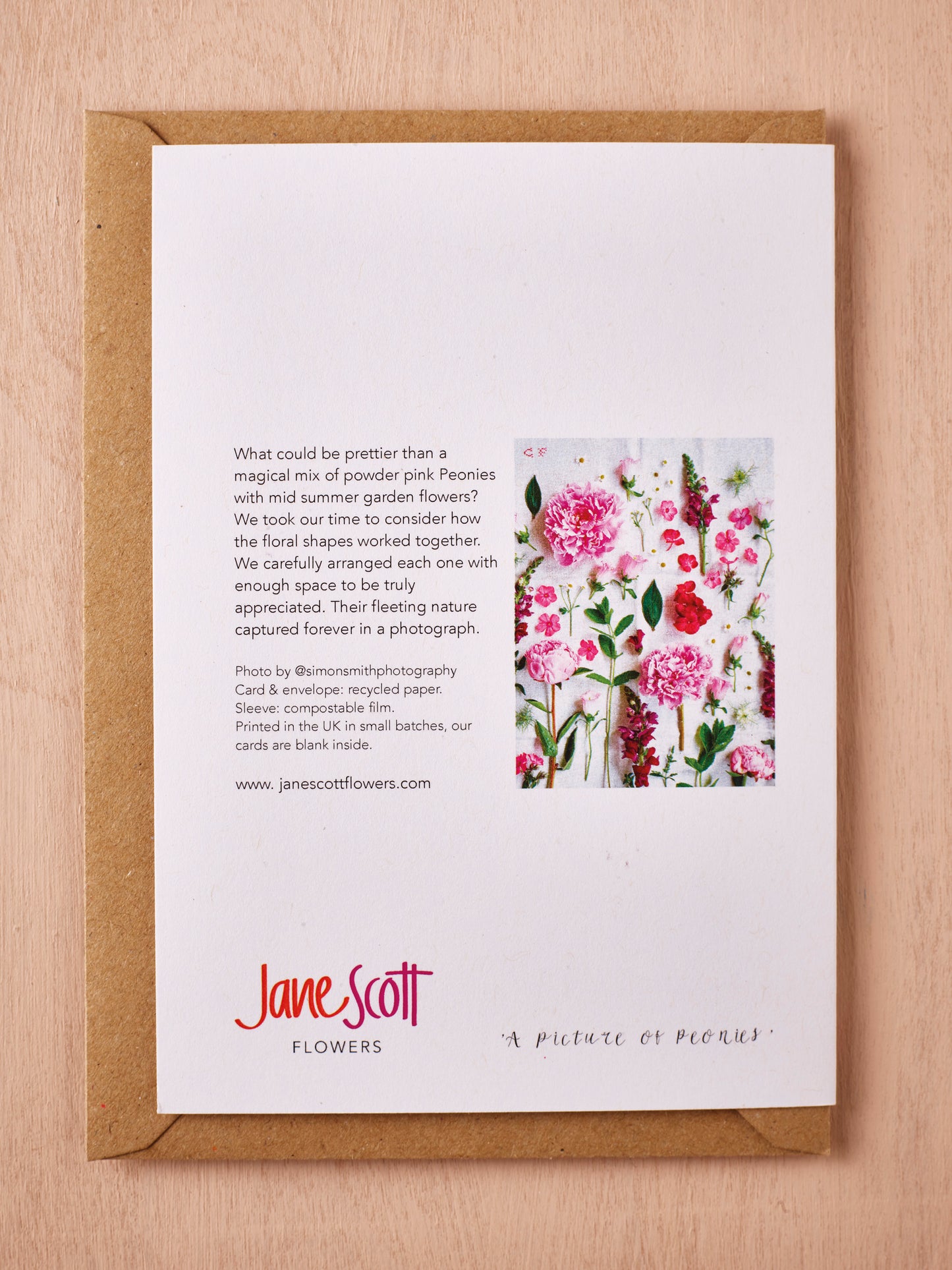 'A Picture of Peonies' Greetings Card