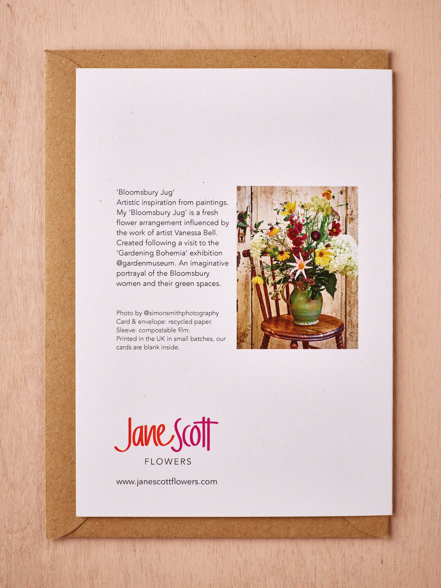 'Bloomsbury Jug' Greetings Card