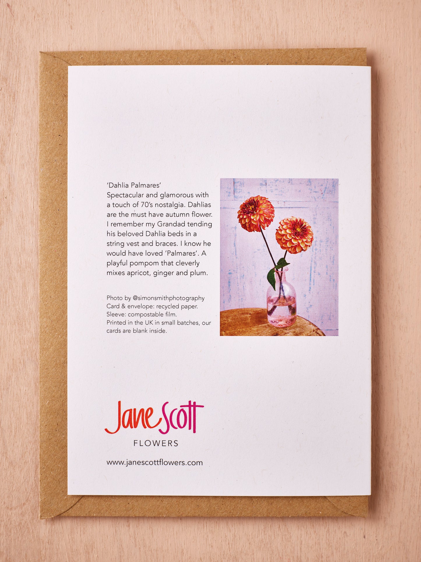 'Dahlia Palmares' Greetings Card