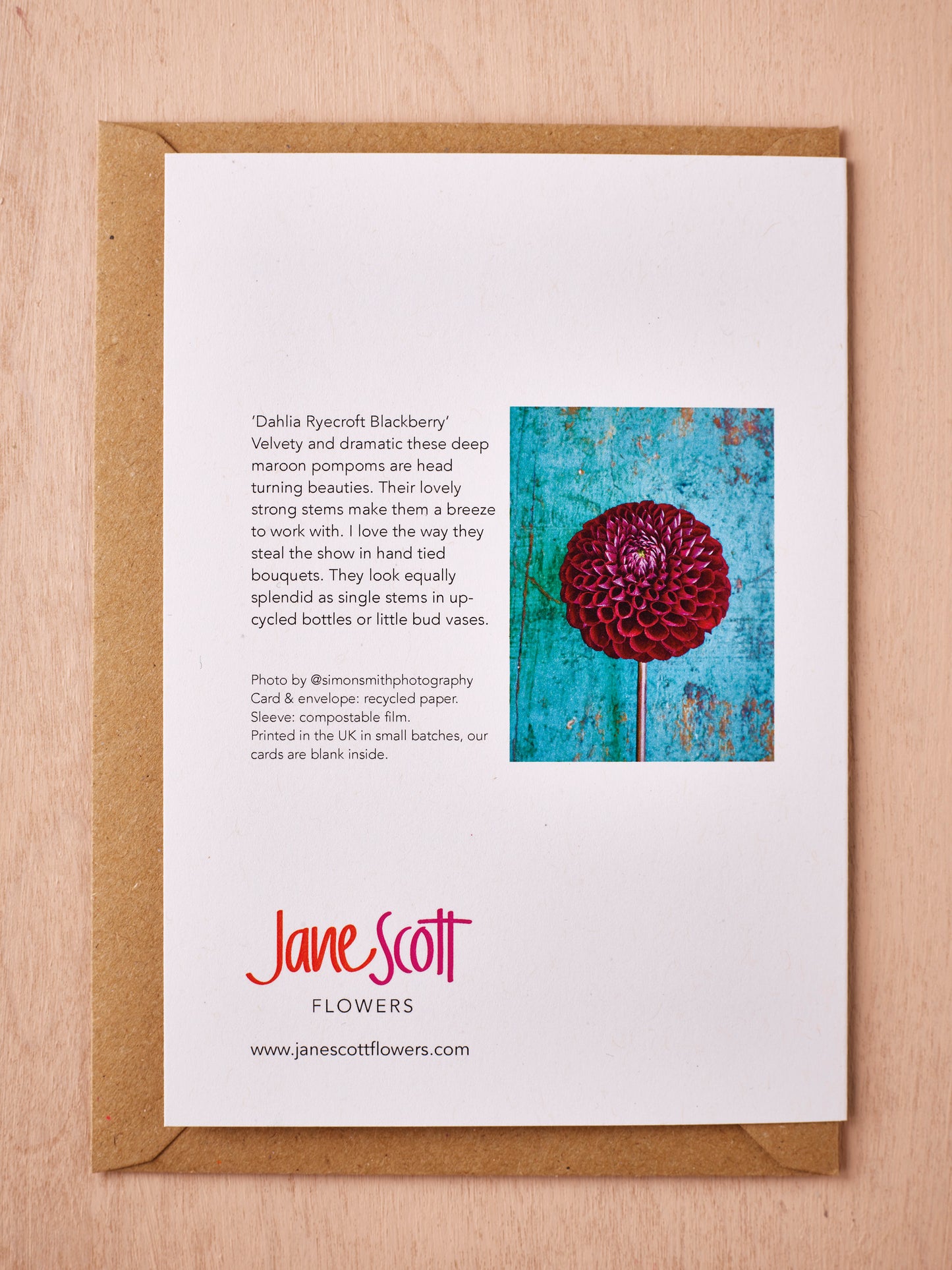 'Dahlia Ryecroft Blackberry' Greetings Card