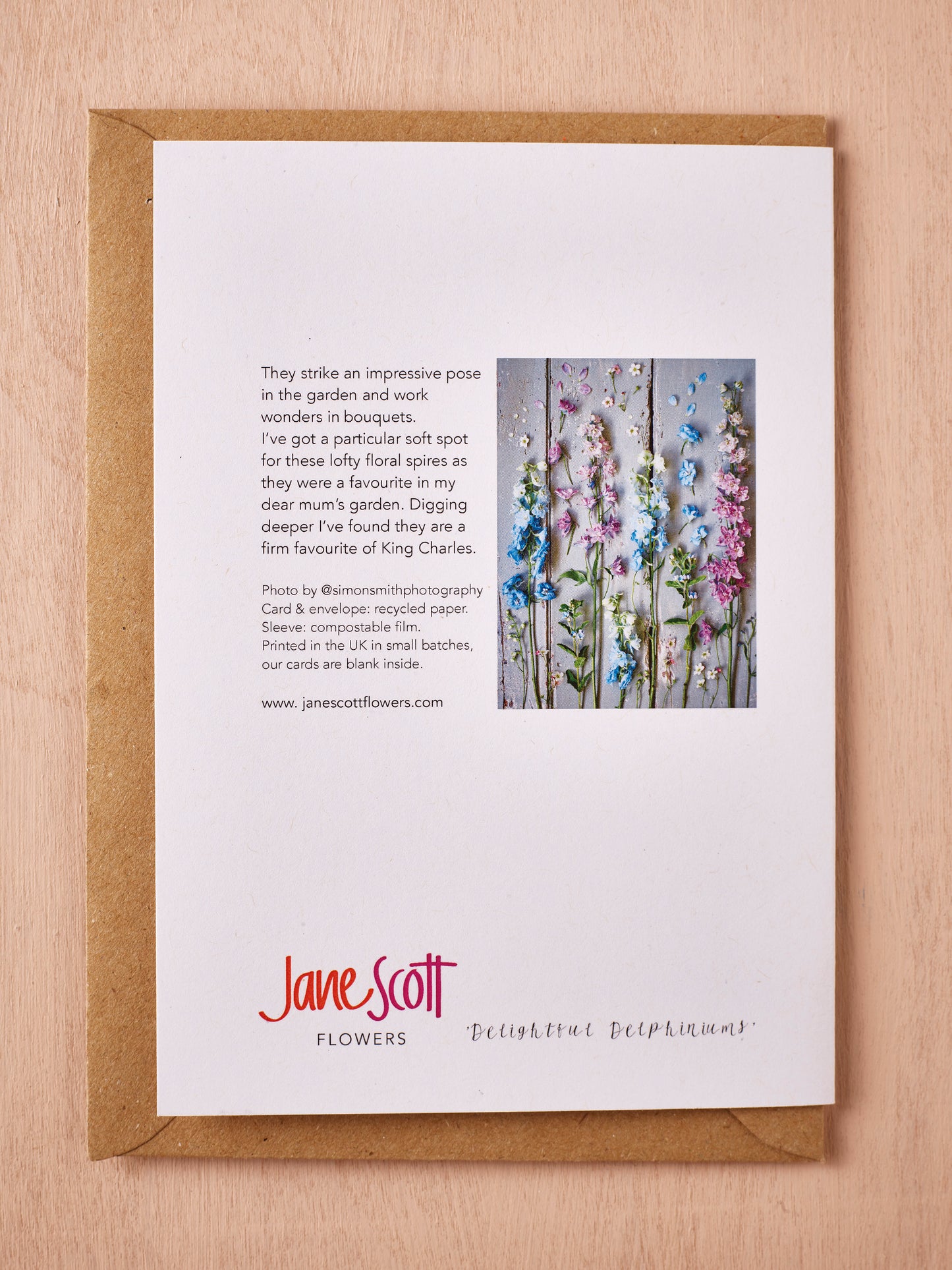 'Delightful Delphiniums' Greetings Card