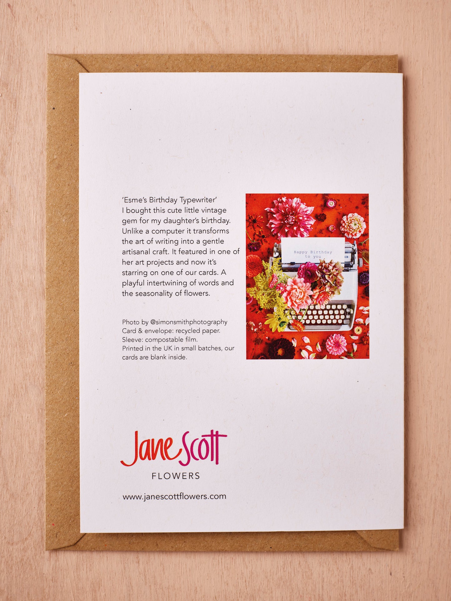 'Esme's Birthday Typewriter' Greetings Card