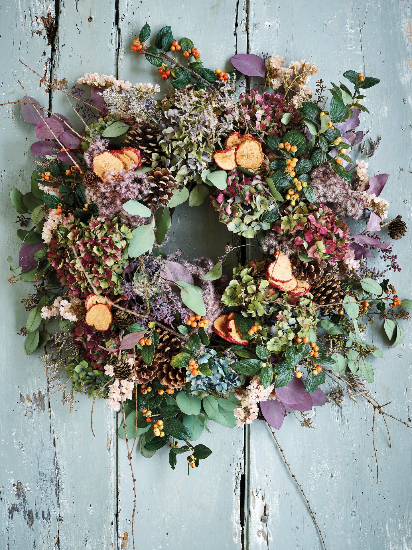 'Hydrangea and Berry Wreath' Christmas Card