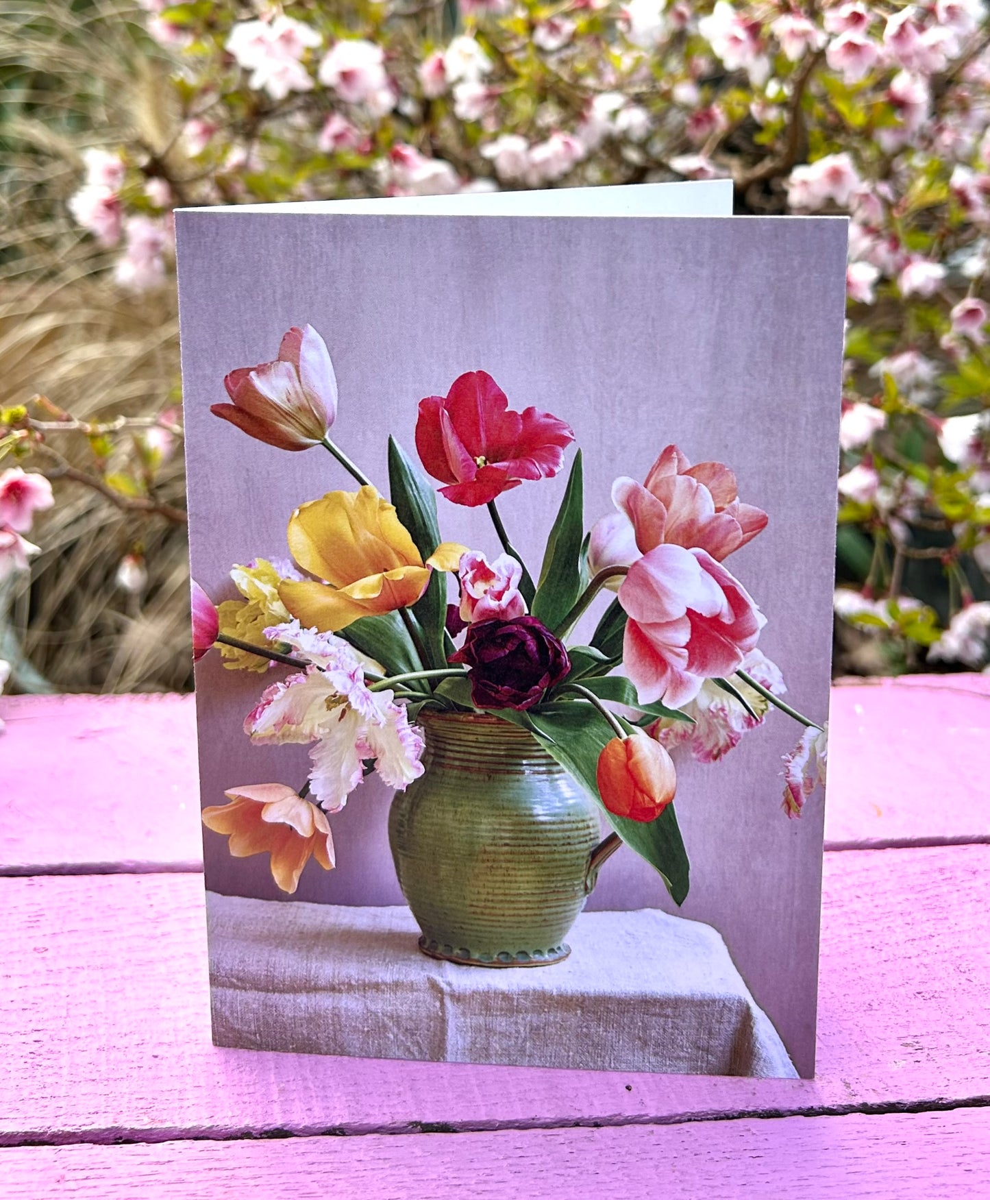 'Spring Tulips and Jug' Greetings Card