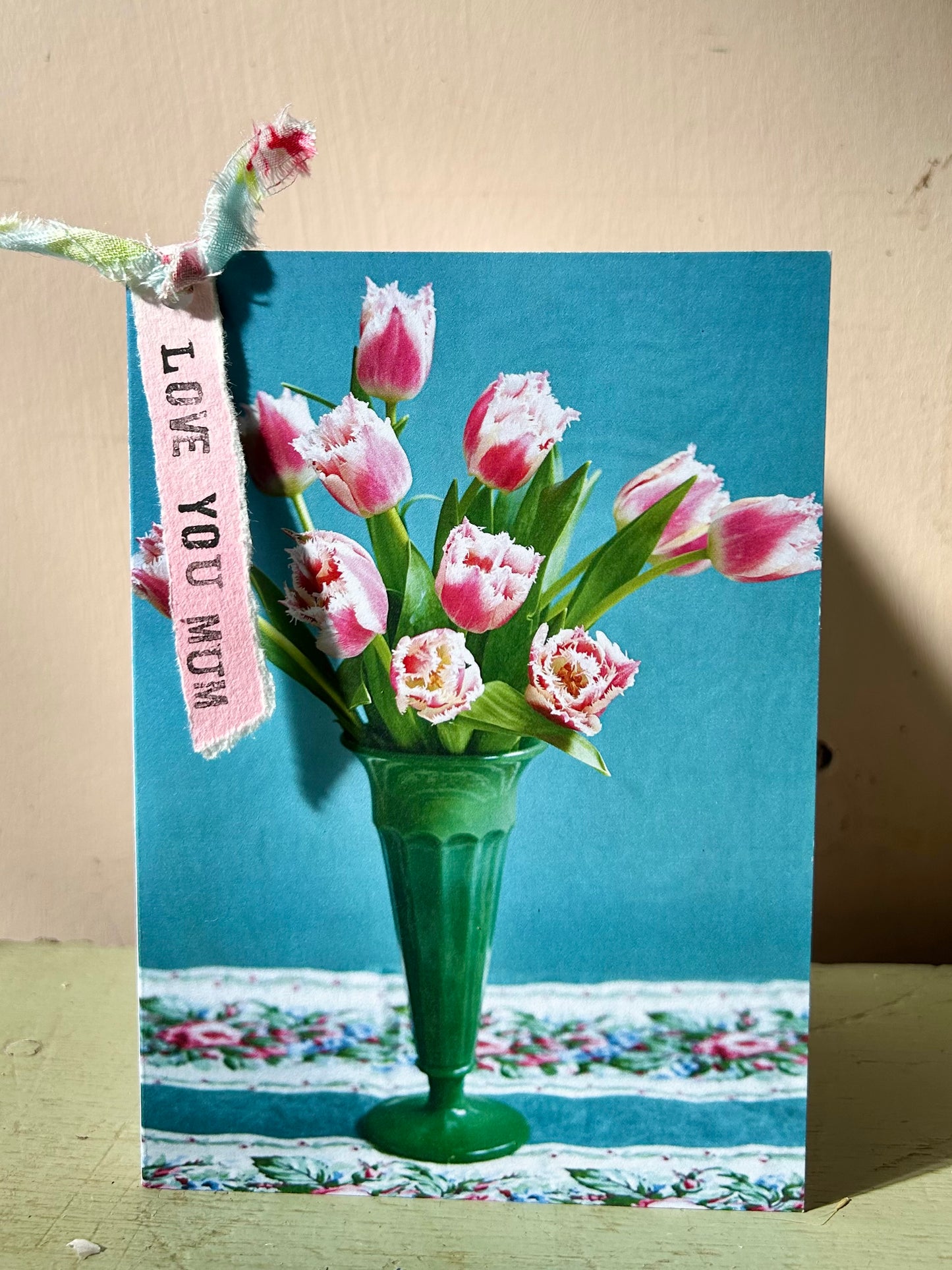 'Mother's Day Tulips in Petra's Vase' Greetings Card