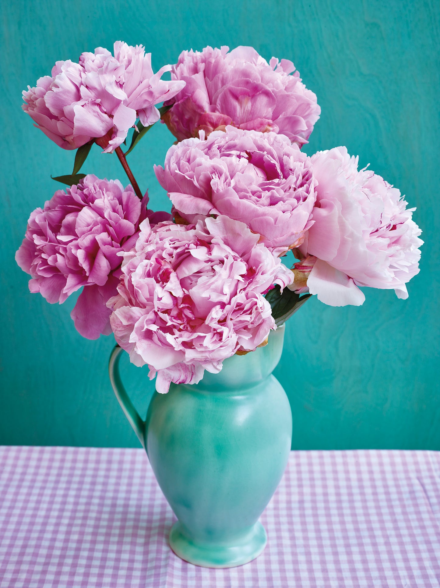 'Jug of Pink Peonies' Greetings Card