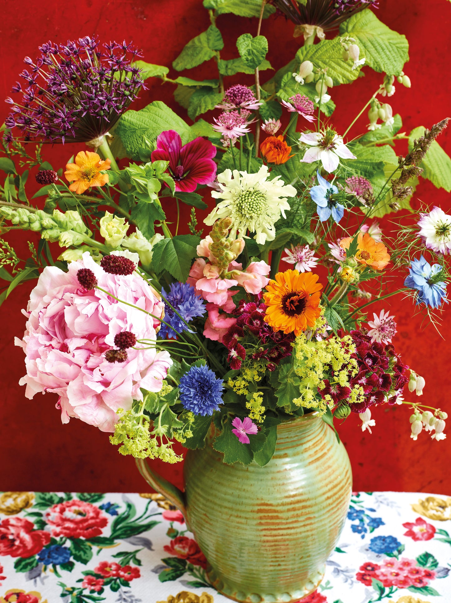 'Jug of Summer Flowers' Greetings Card