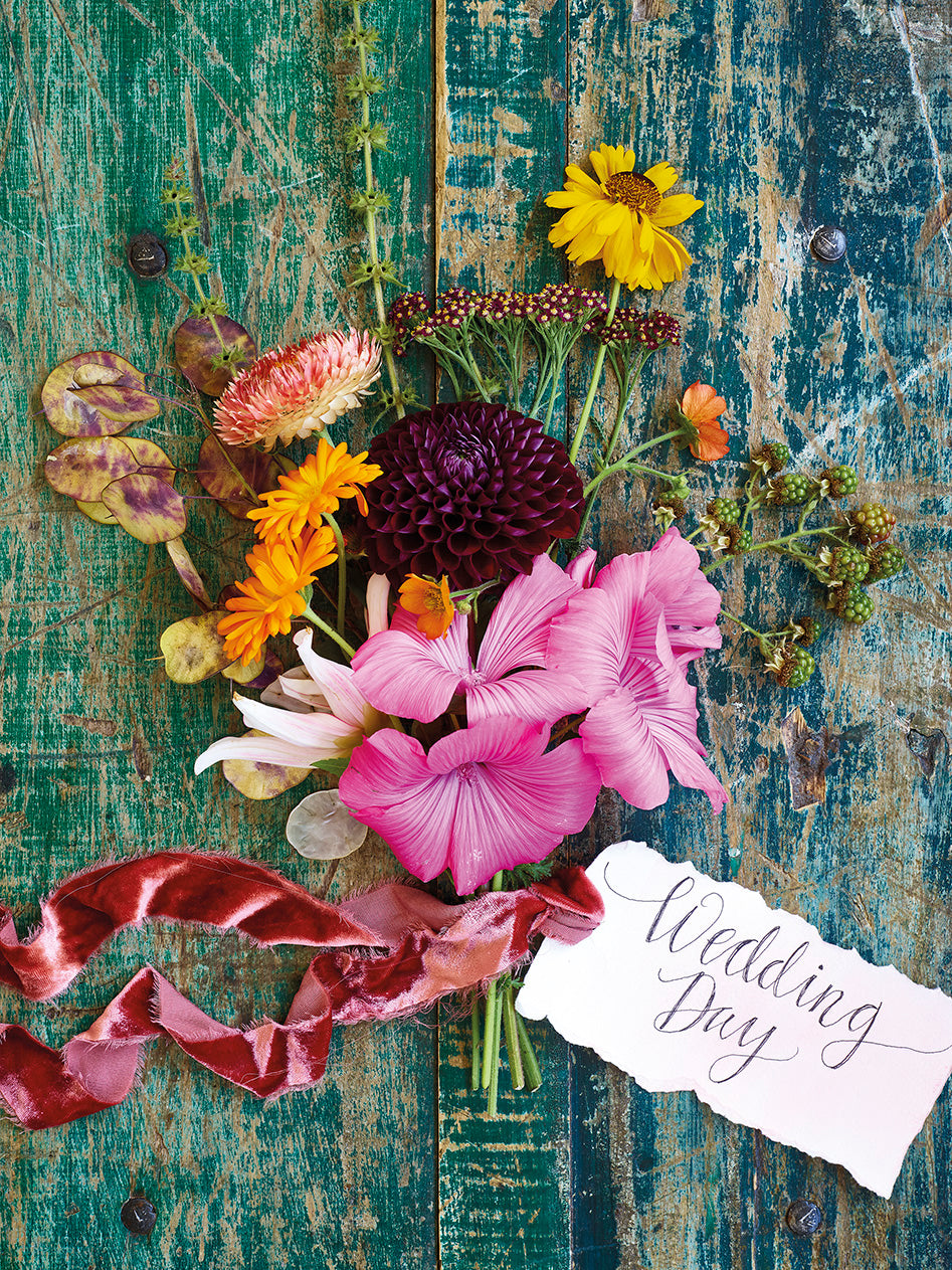 'Autumn Wedding Posy' Greetings Card