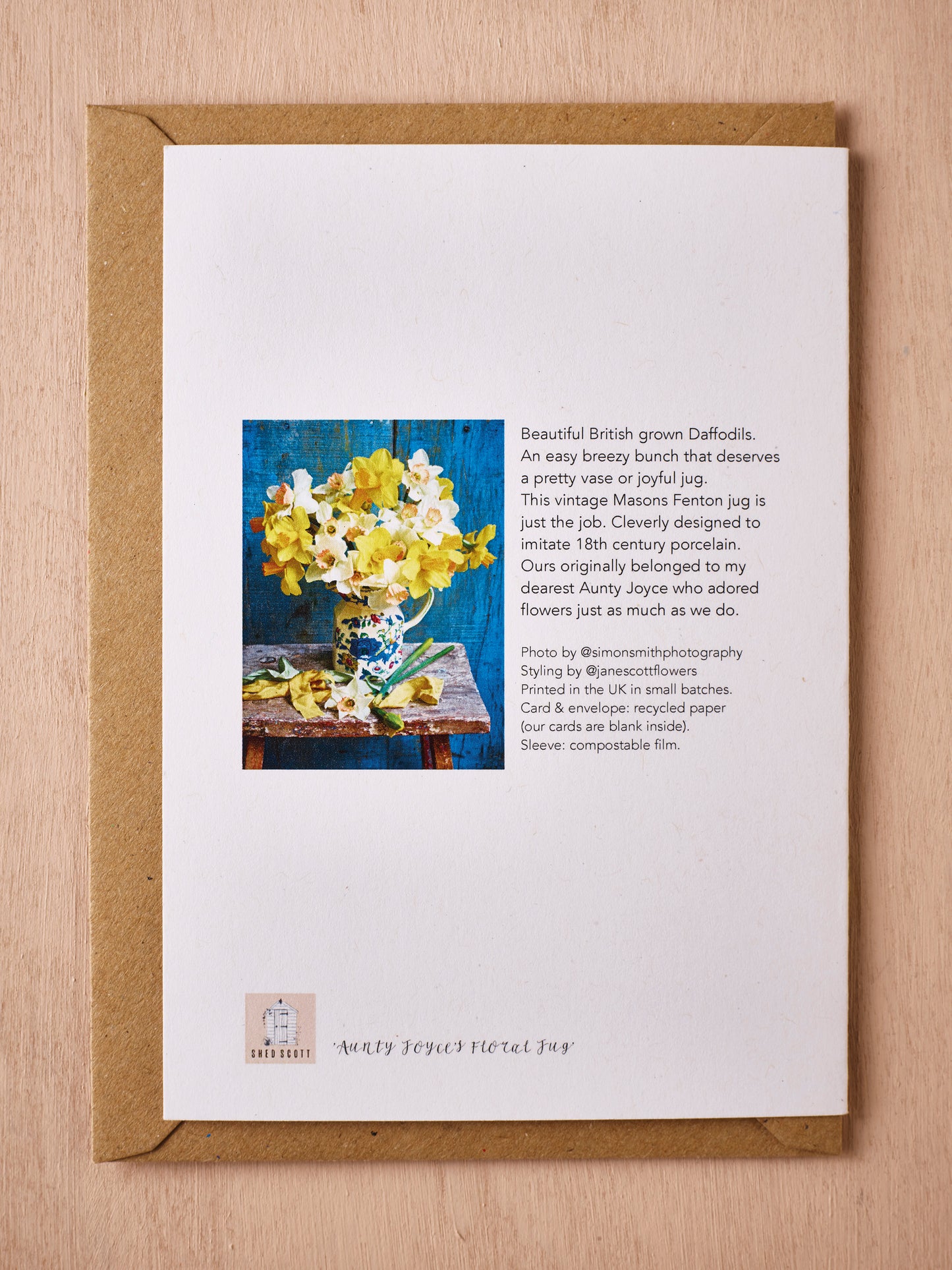 'Aunty Joyce's Floral Jug' Greetings Card