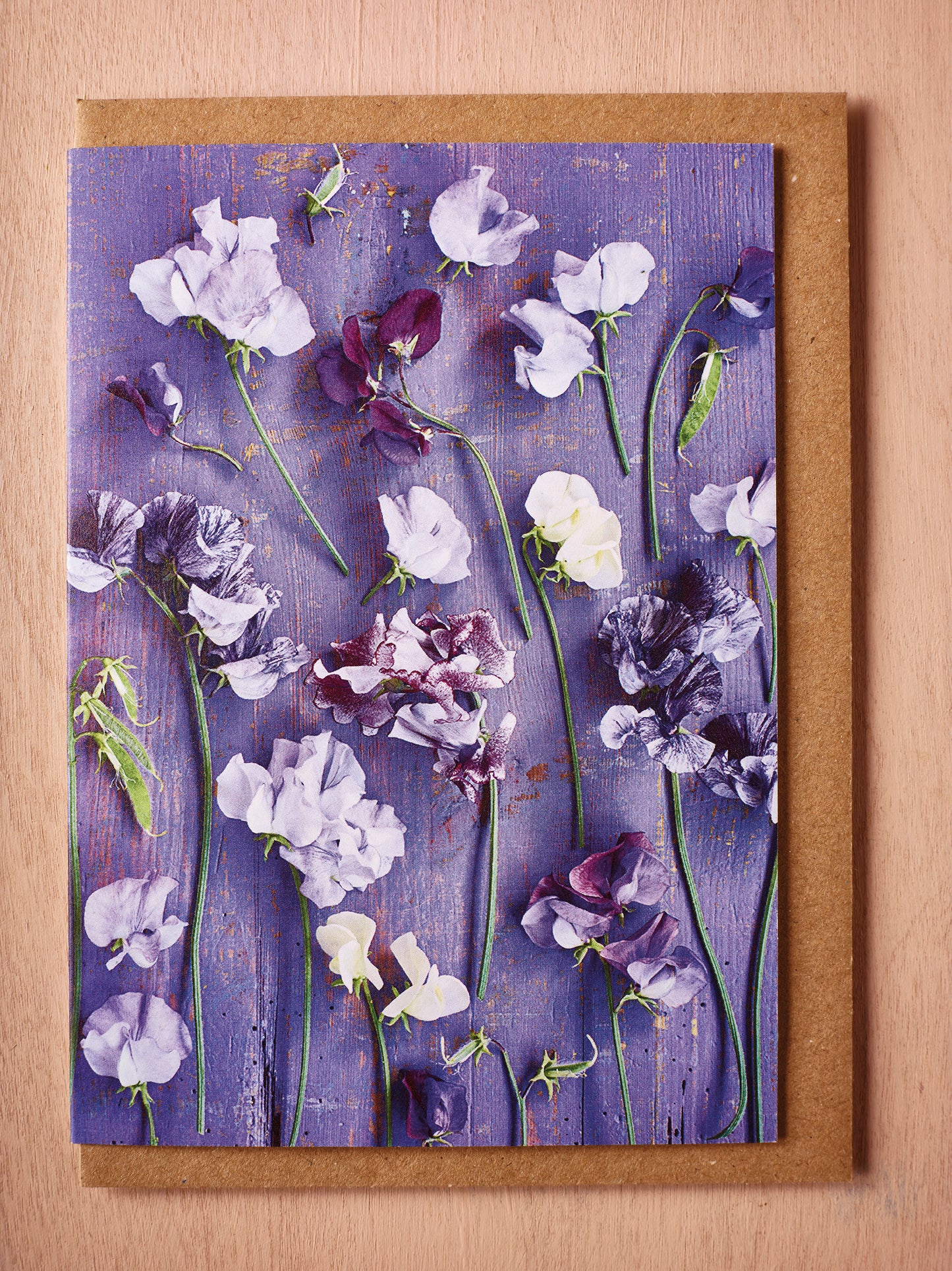 'Beloved Sweet Peas' Greetings Card