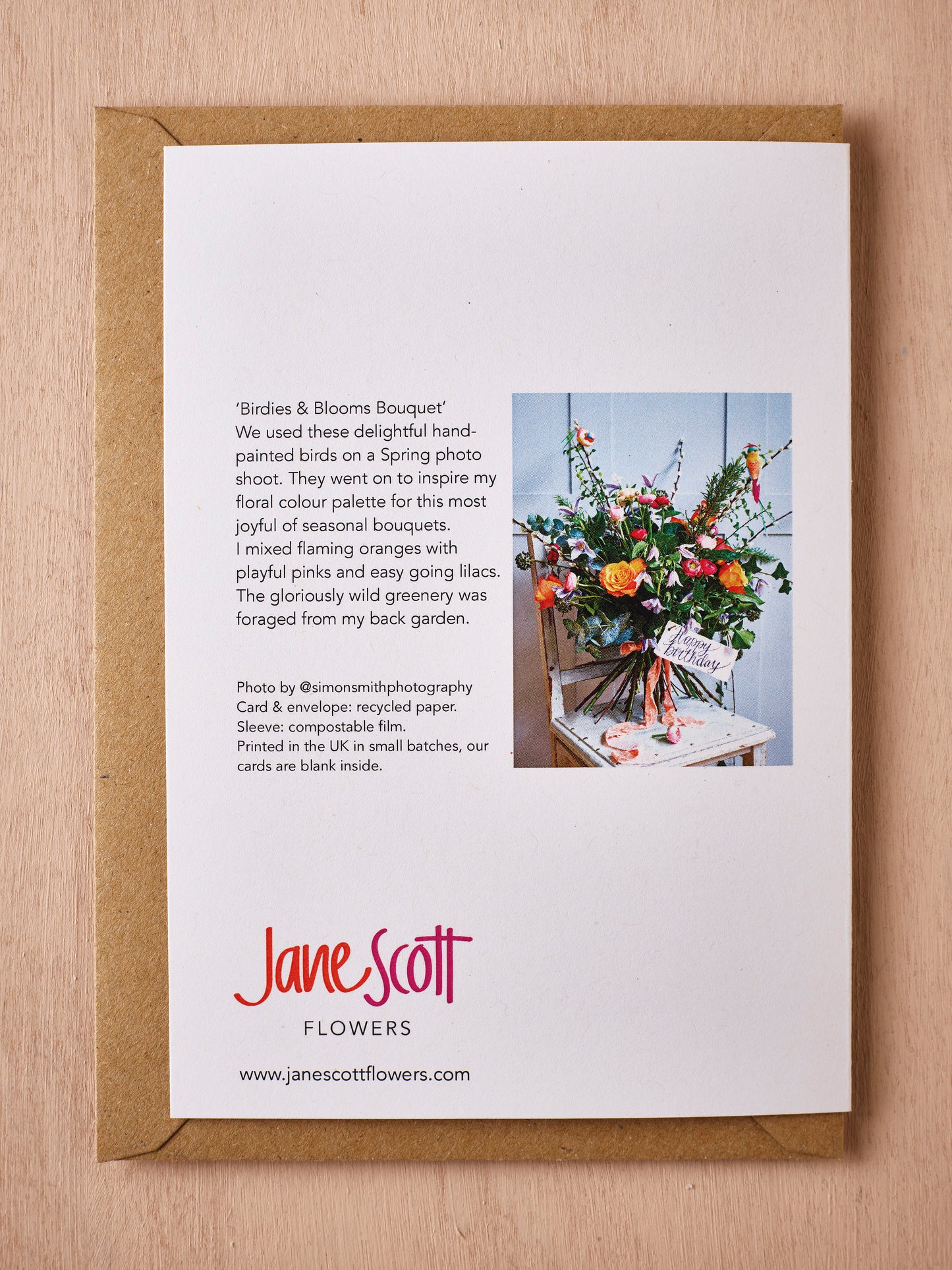 'Birdies & Blooms Bouquet' Greetings Card