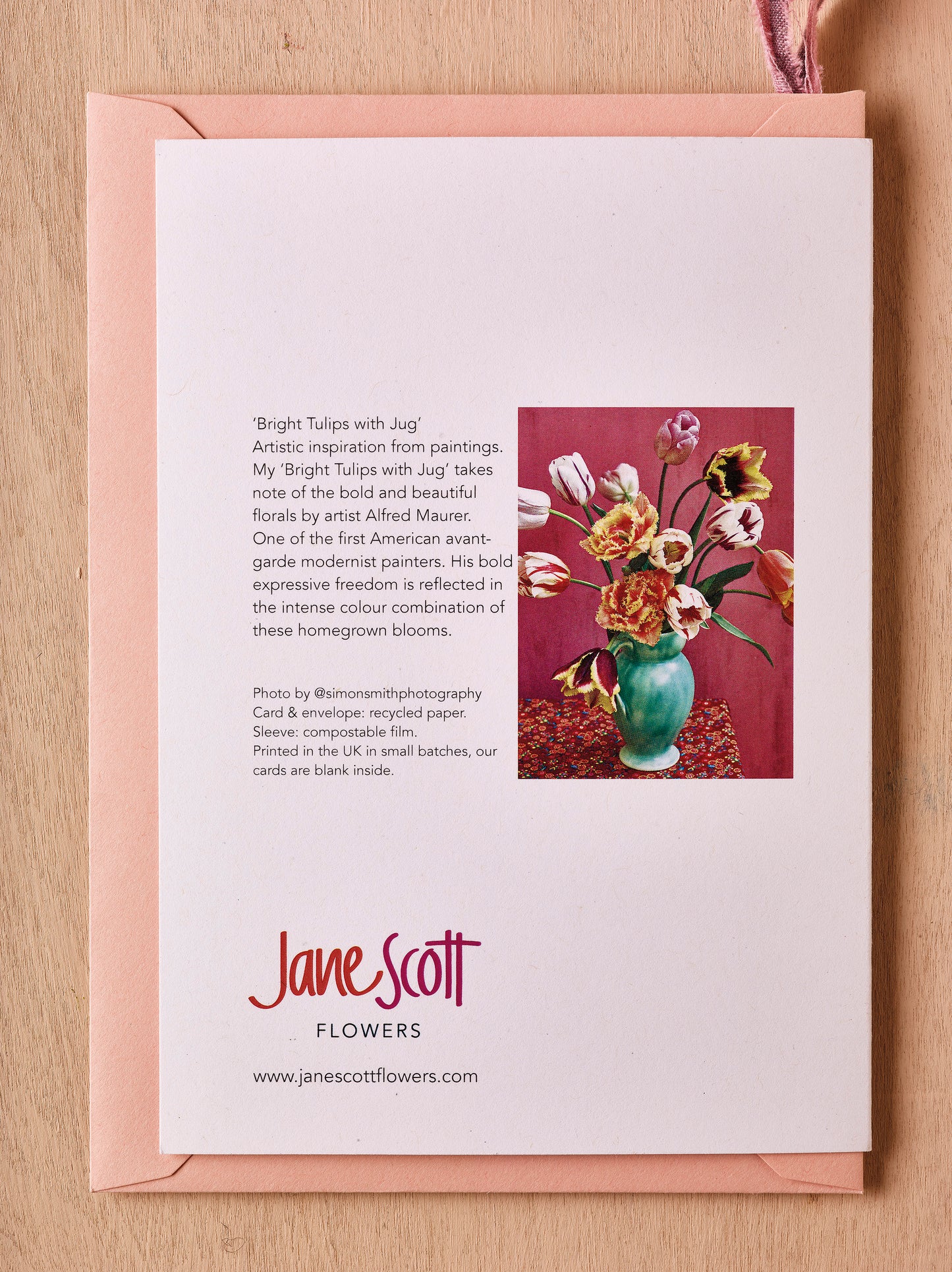 'Mother's Day Bright Tulips with Jug' Greetings Card