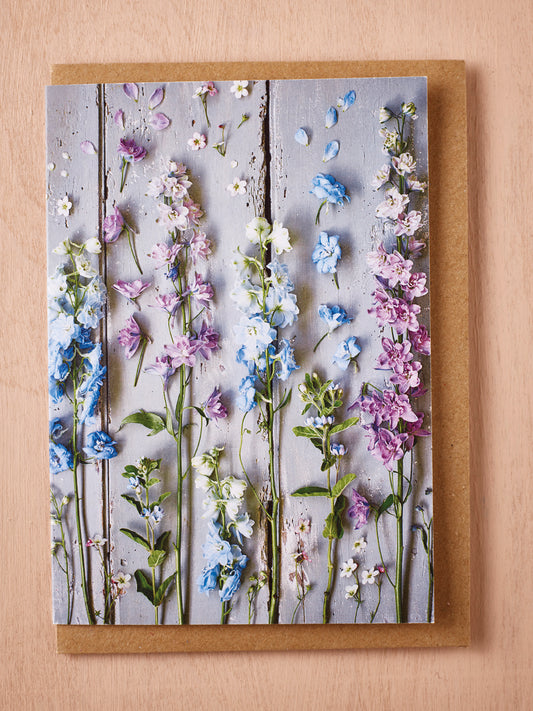 'Delightful Delphiniums' Greetings Card