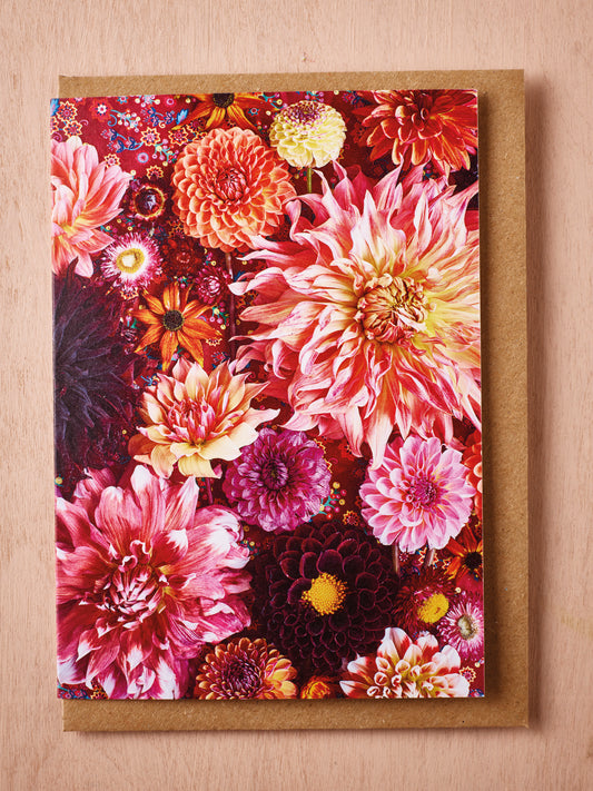 'Floribunda Dahlia Collection' Greetings Card