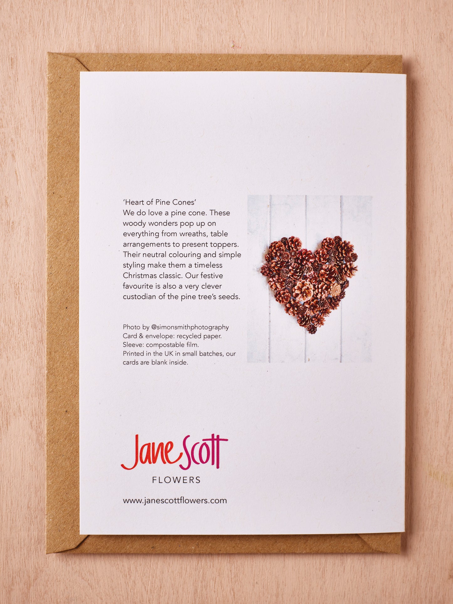 'Heart of Pine Cones' Christmas Card