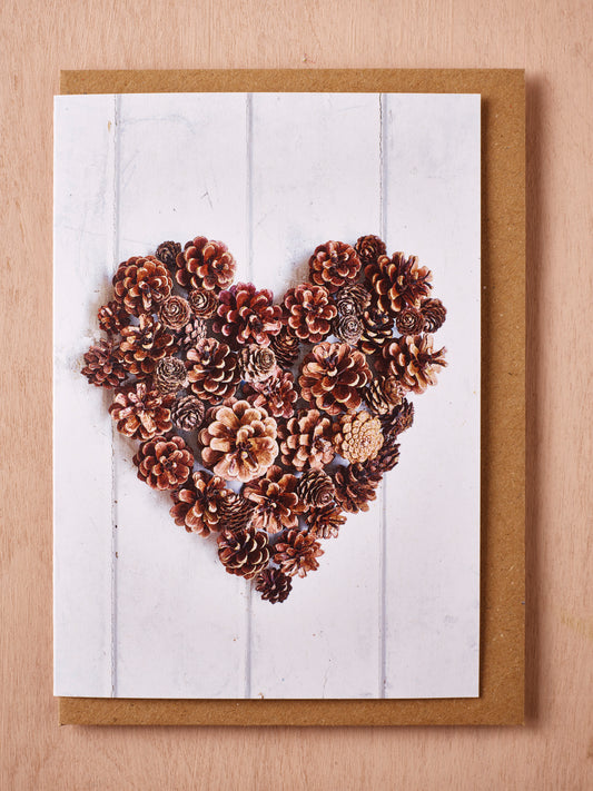 'Heart of Pine Cones' Christmas Card