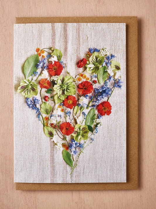 'Heart of Flowers' Greetings Card