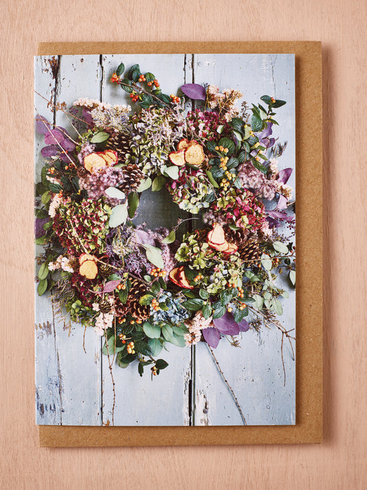 'Hydrangea and Berry Wreath' Christmas Card