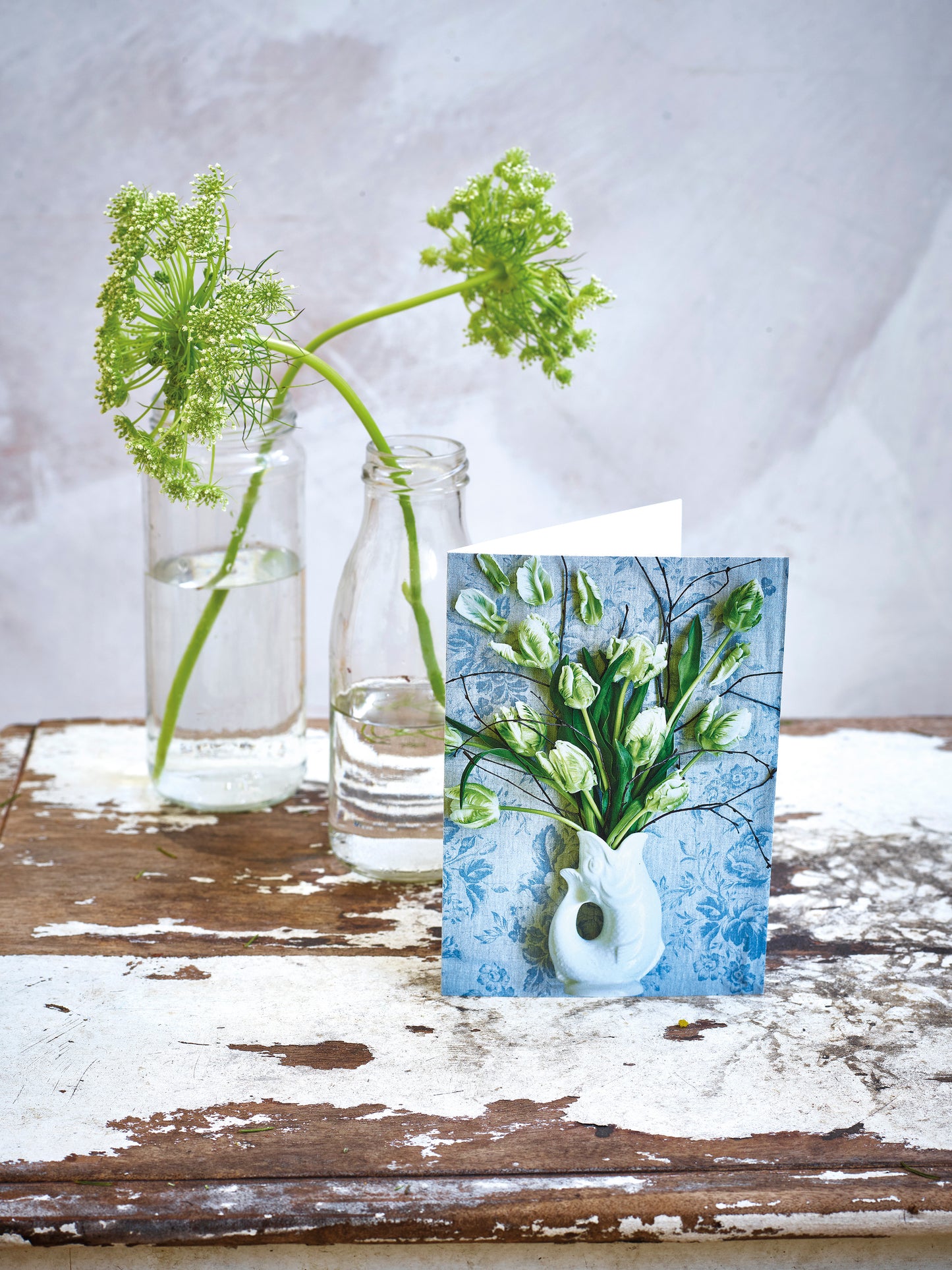 'Gurgling Fish Flower Jug' Greetings Card