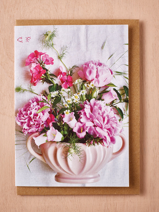 'Midsummer Mantel Vase' Greetings Card