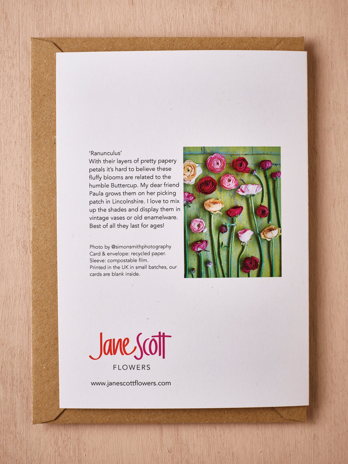 'Ranunculus' Greetings Card