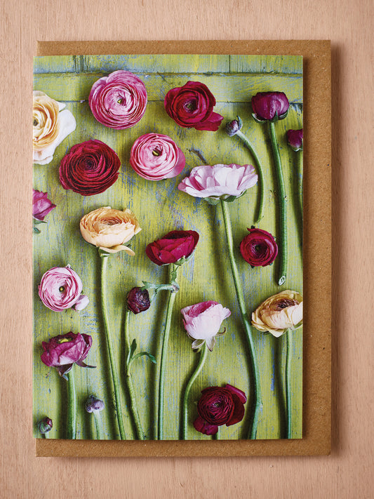 'Ranunculus' Greetings Card