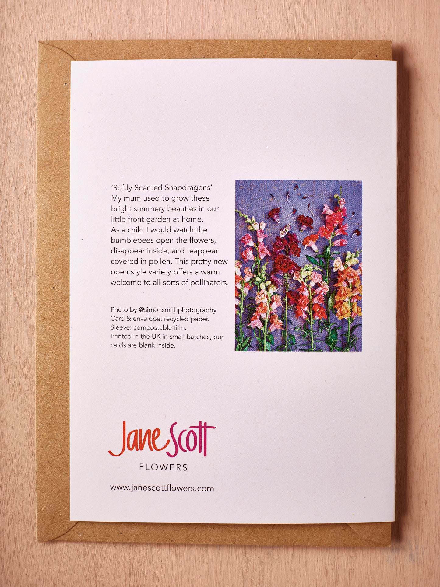 'Softly Scented Snapdragons' Greetings Card