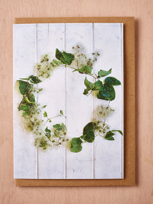 'Wreath of Traveller's Joy' Christmas Card